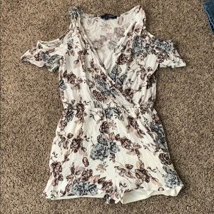 floral cold shoulder romper